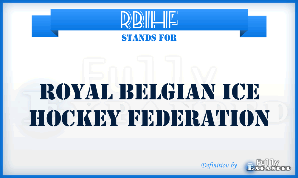 RBIHF - Royal Belgian Ice Hockey Federation