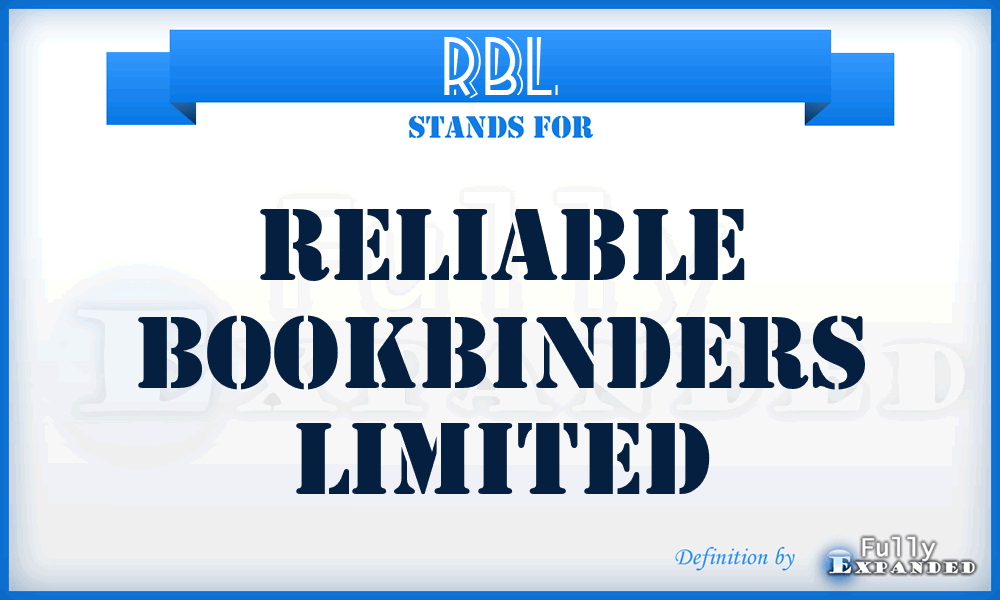 RBL - Reliable Bookbinders Limited