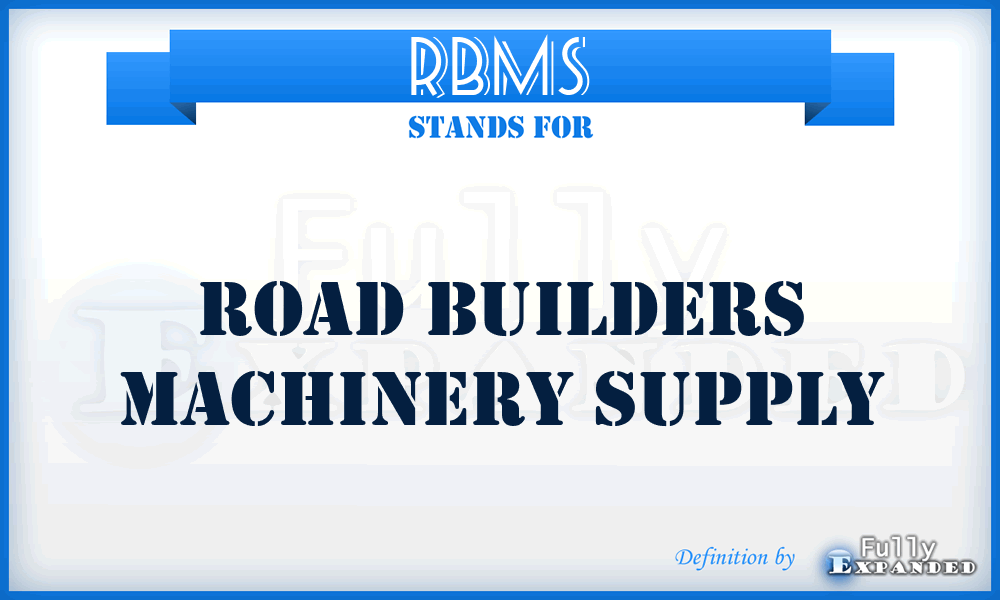 RBMS - Road Builders Machinery Supply