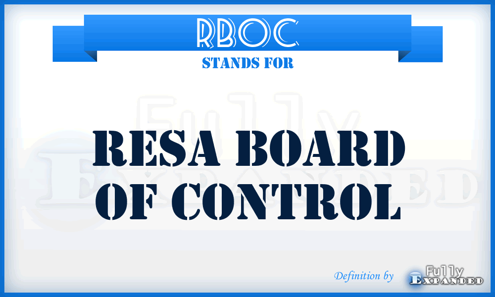 RBOC - RESA Board of Control