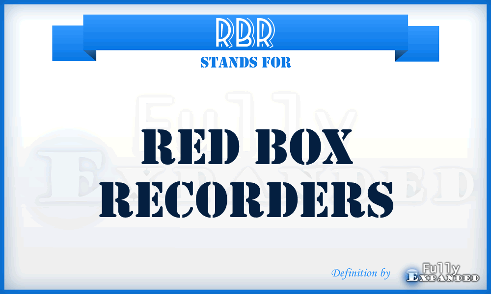 RBR - Red Box Recorders