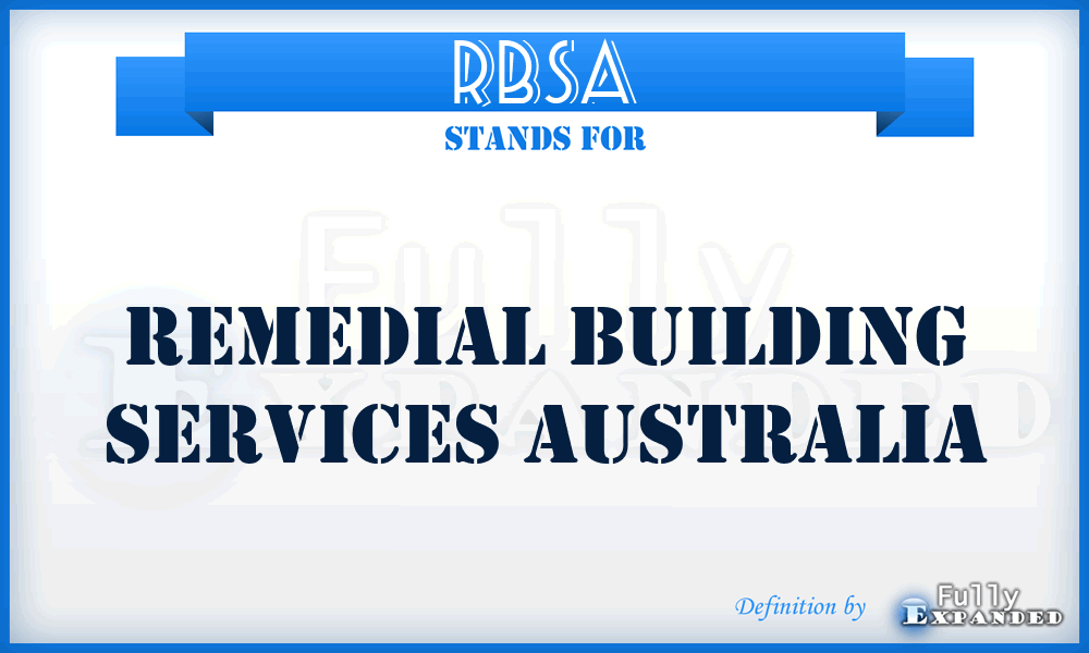 RBSA - Remedial Building Services Australia