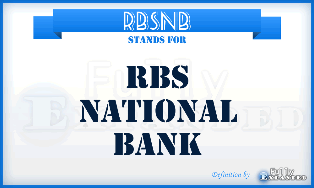 RBSNB - RBS National Bank