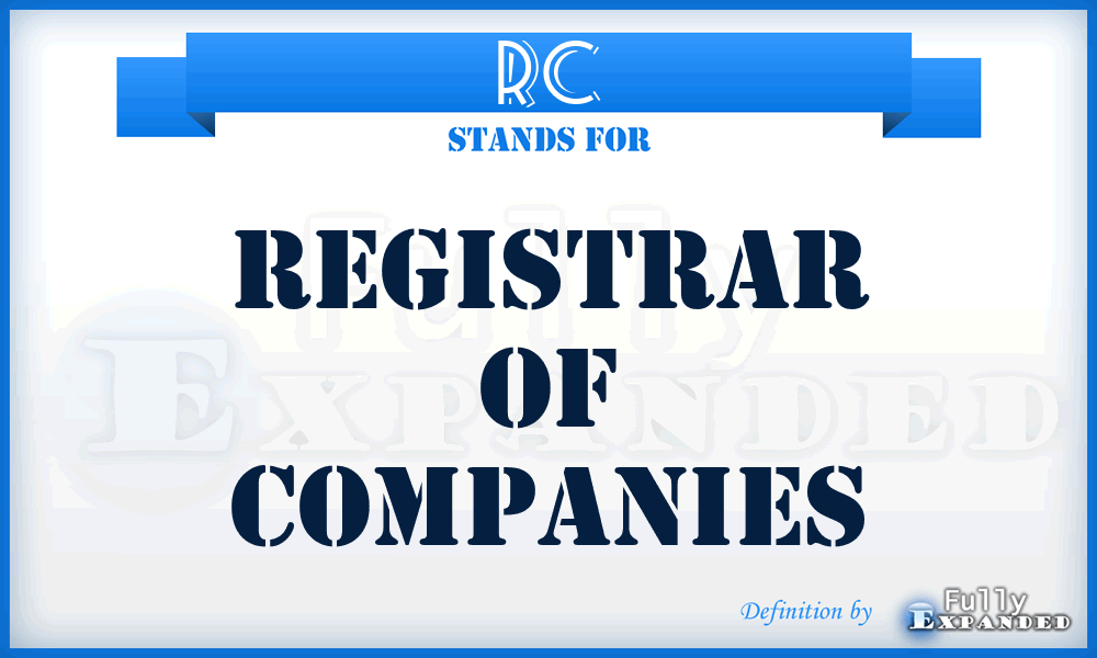 RC - Registrar of Companies