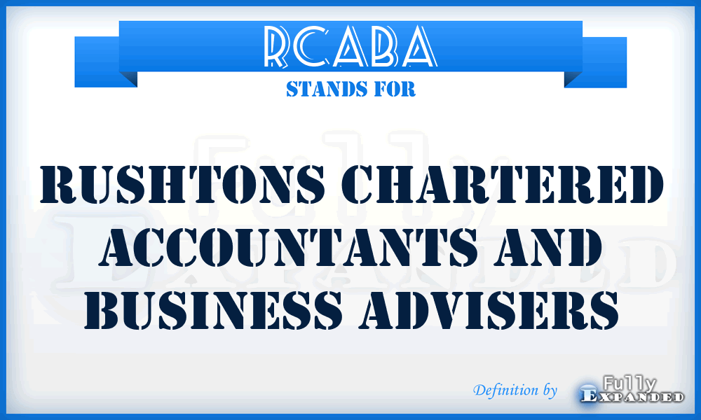 RCABA - Rushtons Chartered Accountants and Business Advisers