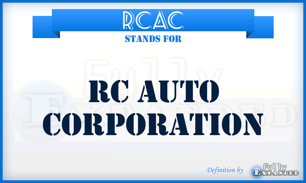 RCAC - RC Auto Corporation