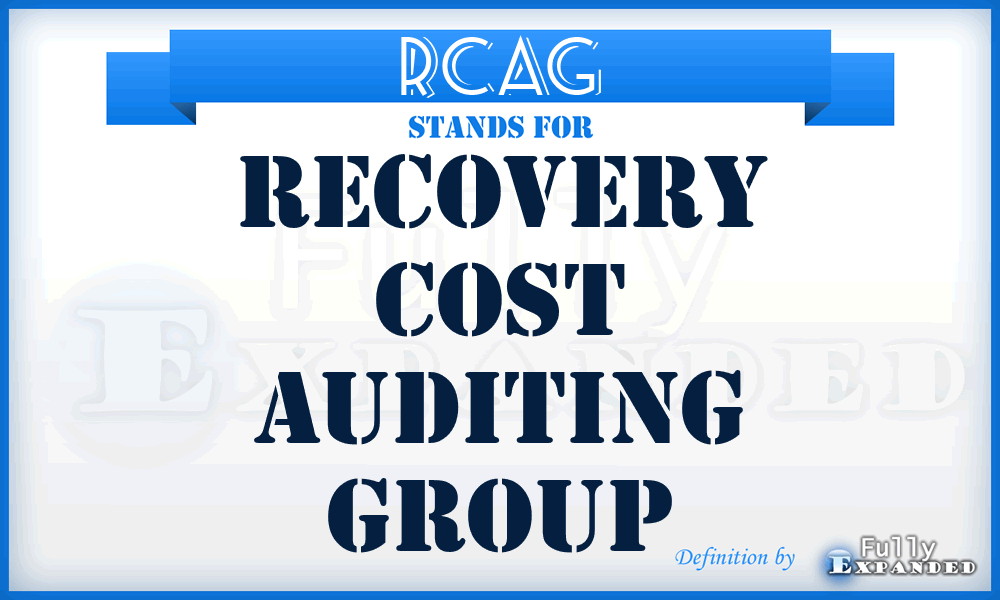 RCAG - Recovery Cost Auditing Group