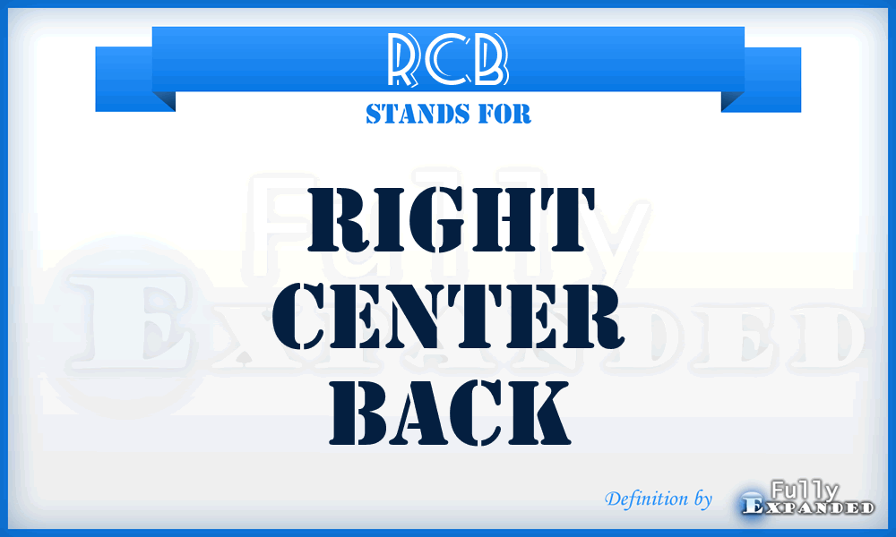 RCB - Right Center Back