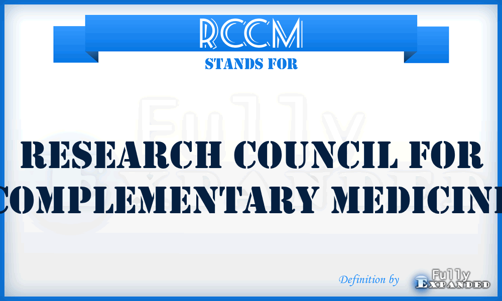 RCCM - Research Council For Complementary Medicine