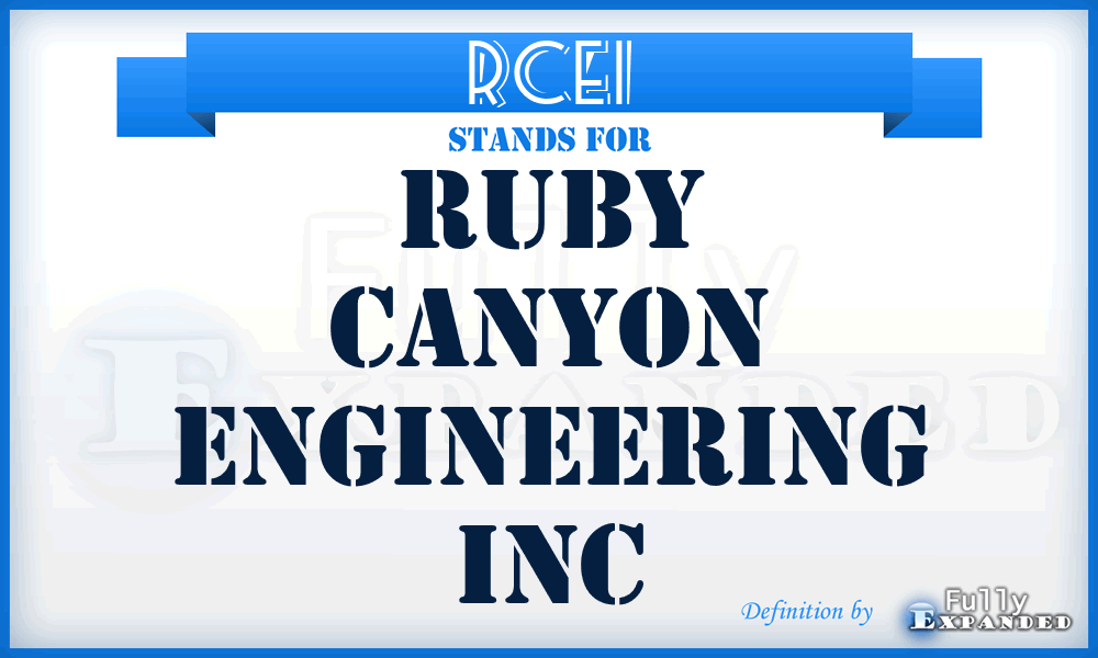 RCEI - Ruby Canyon Engineering Inc