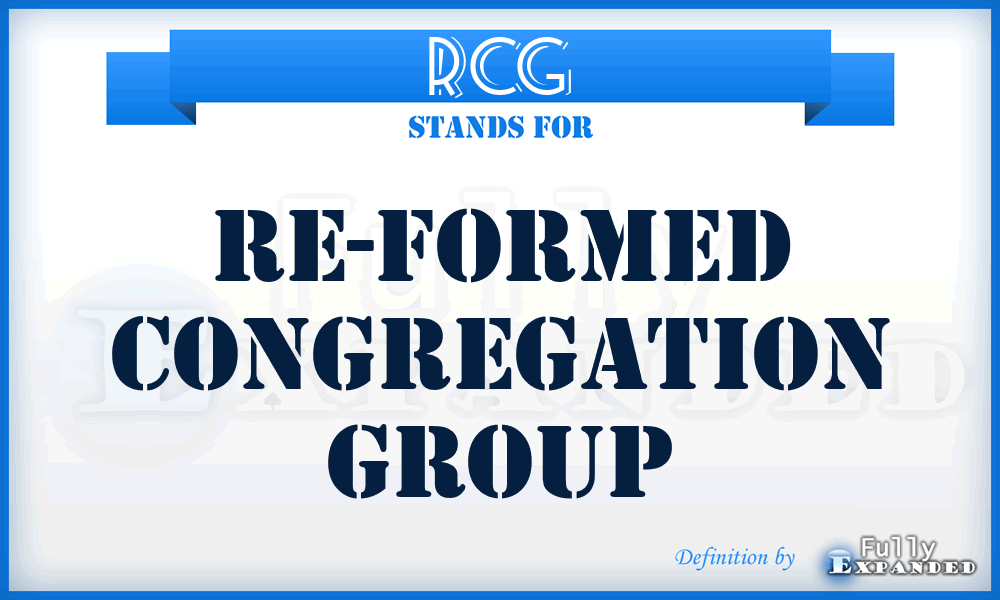 RCG - Re-formed Congregation Group