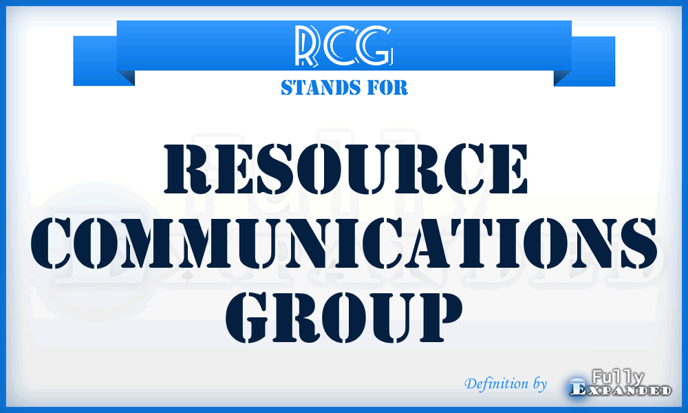 RCG - Resource Communications Group