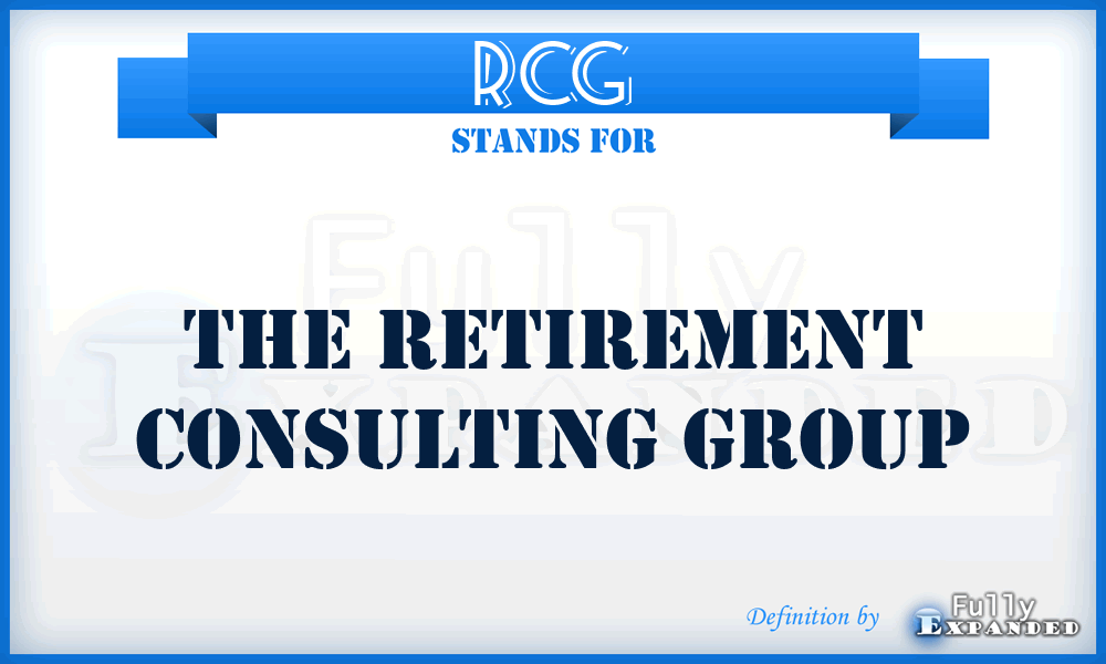 RCG - The Retirement Consulting Group