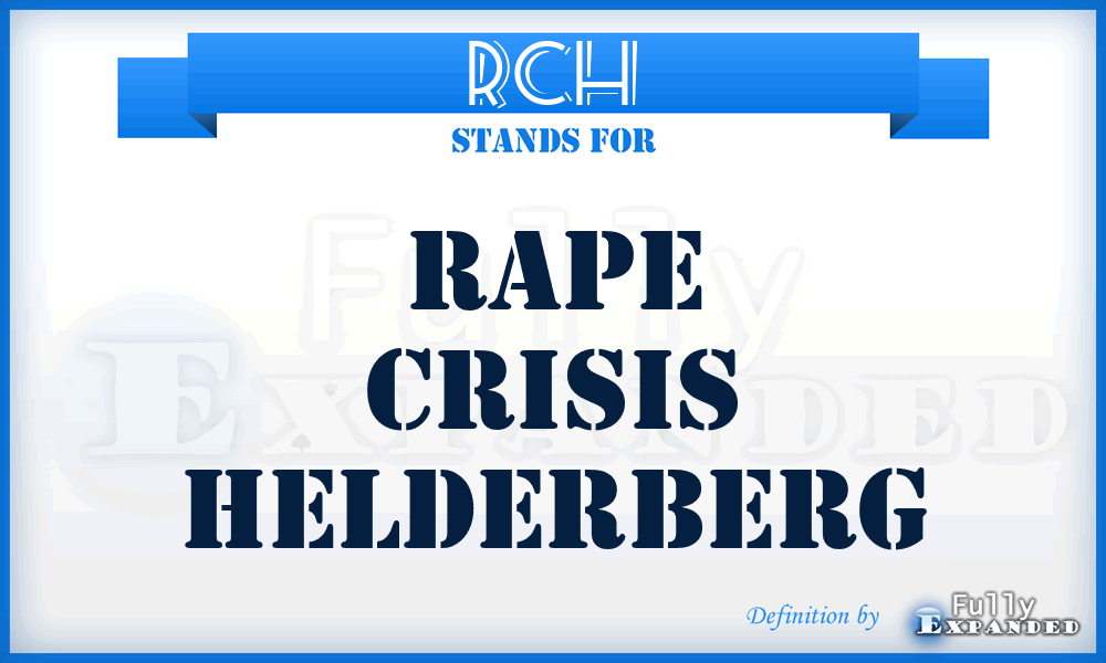 RCH - Rape Crisis Helderberg