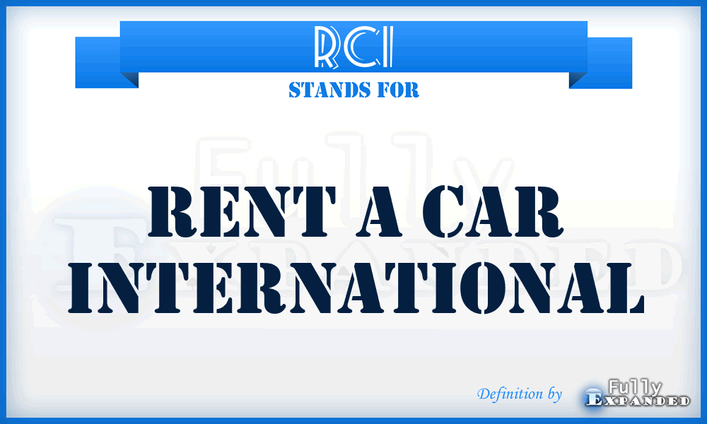 RCI - Rent a Car International