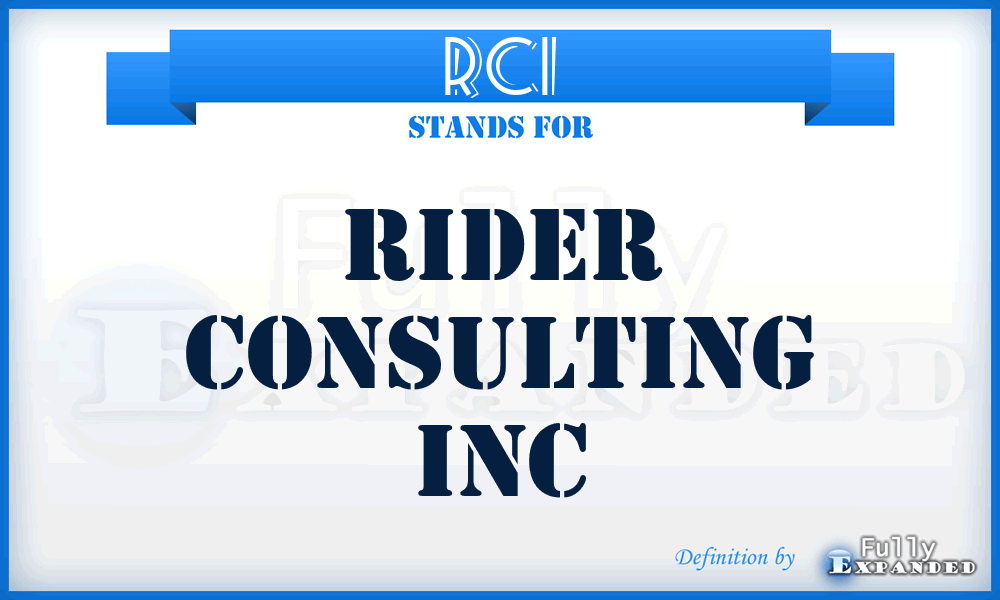 RCI - Rider Consulting Inc