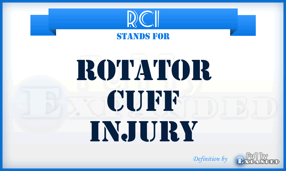 RCI - Rotator Cuff Injury