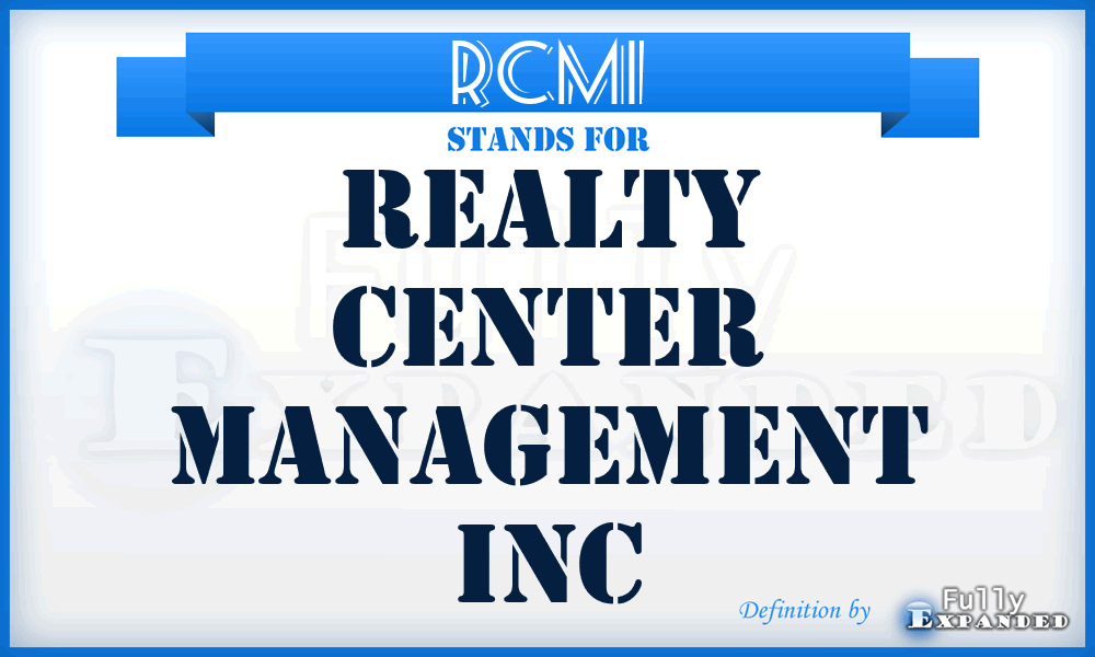 RCMI - Realty Center Management Inc