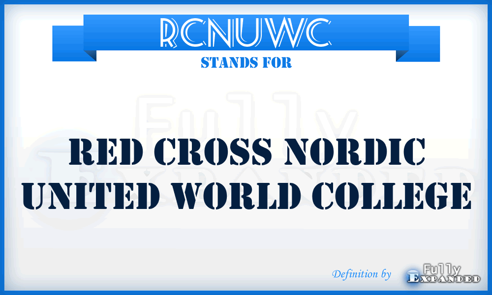 RCNUWC - Red Cross Nordic United World College