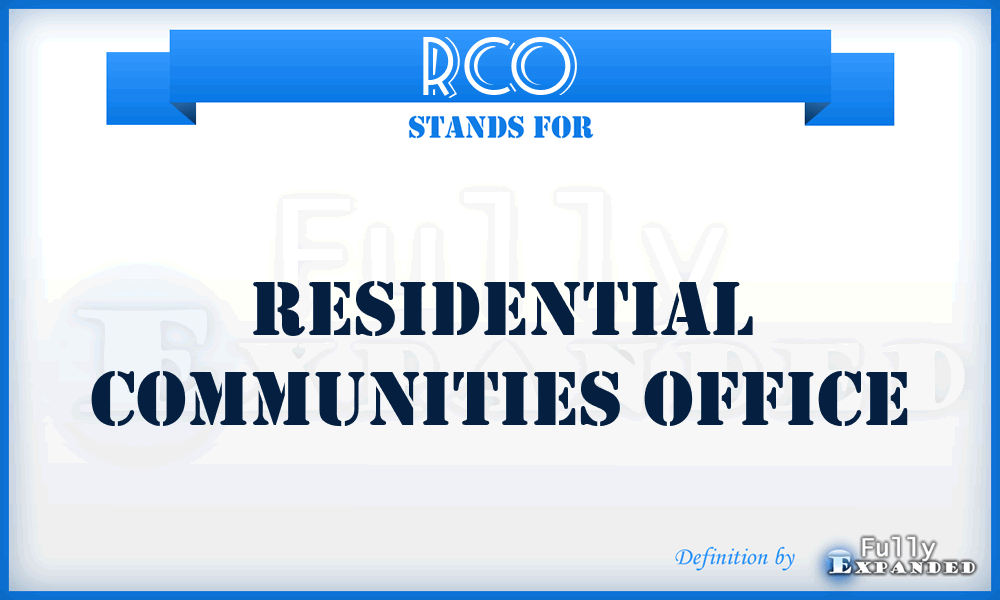 RCO - Residential Communities Office