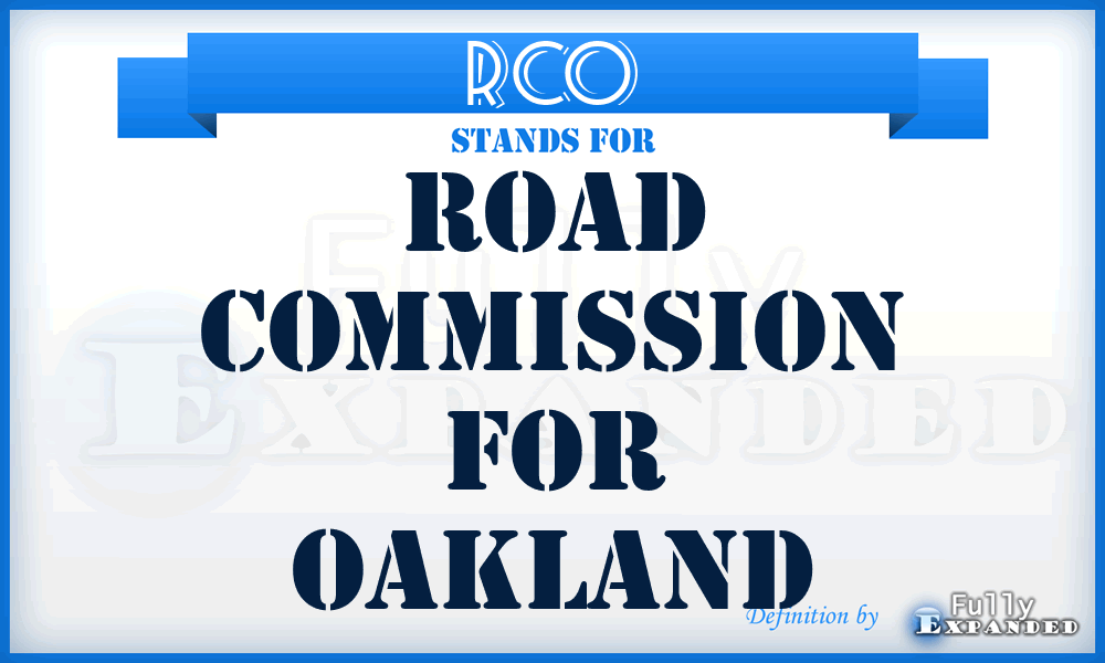 RCO - Road Commission for Oakland