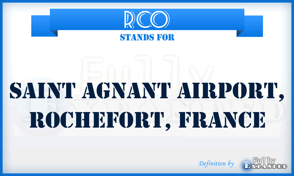 RCO - Saint Agnant Airport, Rochefort, France