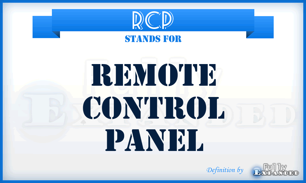RCP - remote control panel