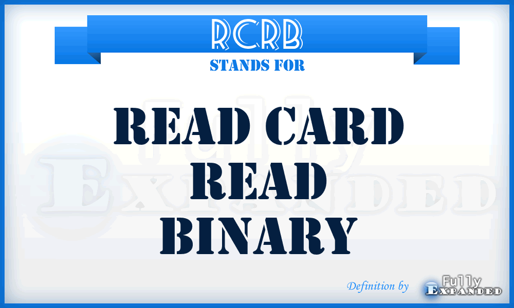 RCRB - Read Card Read Binary