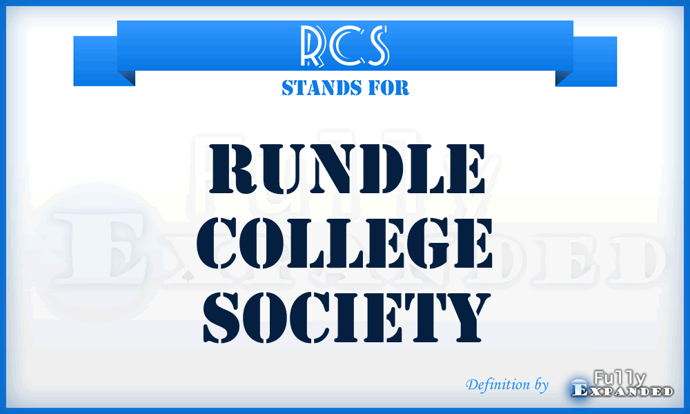 RCS - Rundle College Society