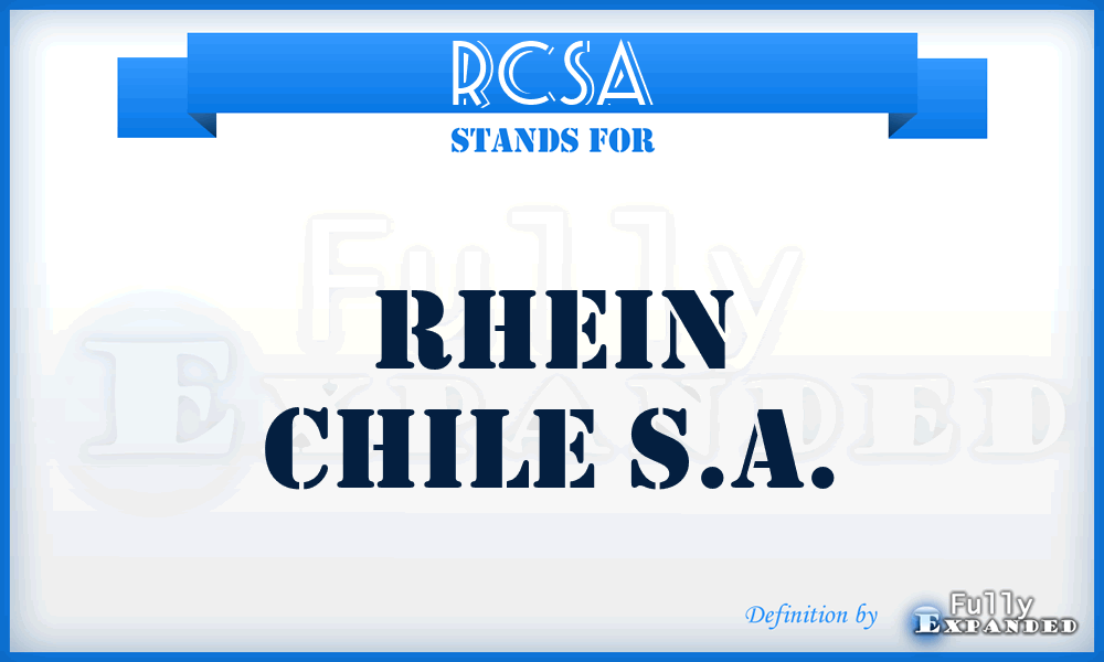 RCSA - Rhein Chile S.A.