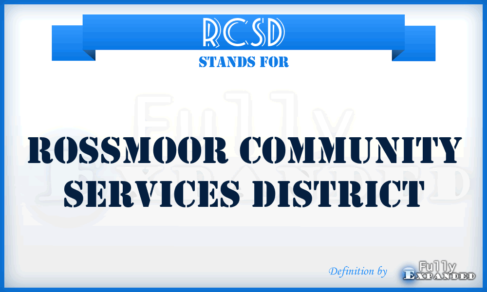 RCSD - Rossmoor Community Services District