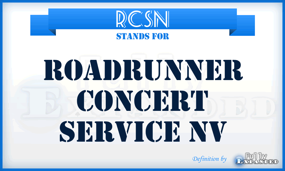 RCSN - Roadrunner Concert Service Nv
