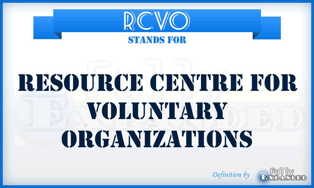 RCVO - Resource Centre for Voluntary Organizations