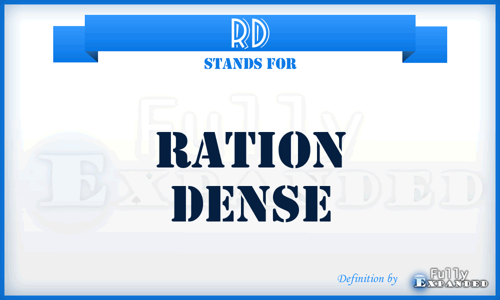 RD - Ration Dense