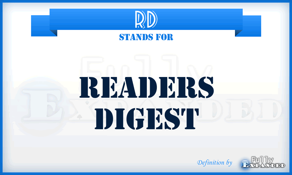 RD - Readers Digest