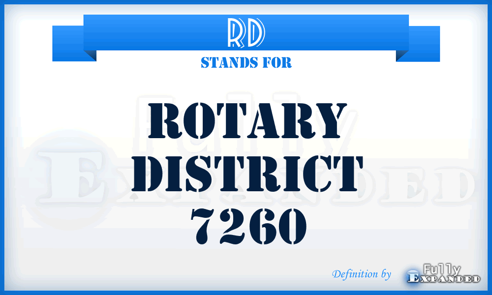 RD - Rotary District 7260