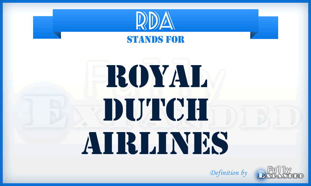 RDA - Royal Dutch Airlines