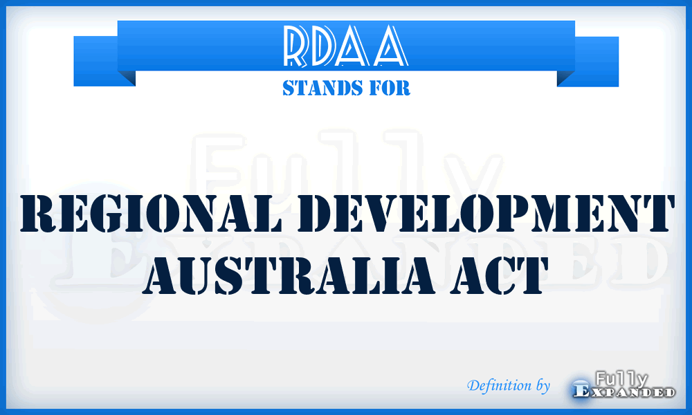 RDAA - Regional Development Australia Act