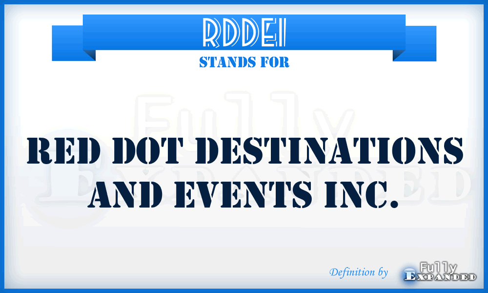 RDDEI - Red Dot Destinations and Events Inc.