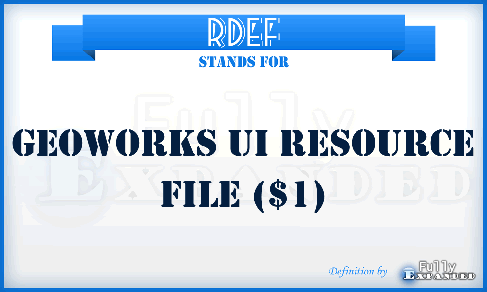 RDEF - Geoworks UI resource file ($1)