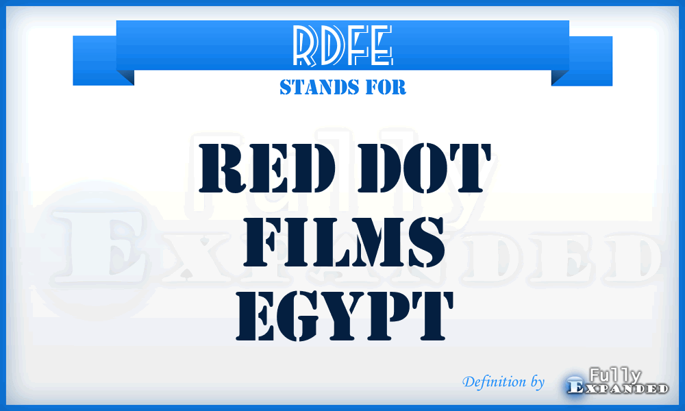 RDFE - Red Dot Films Egypt