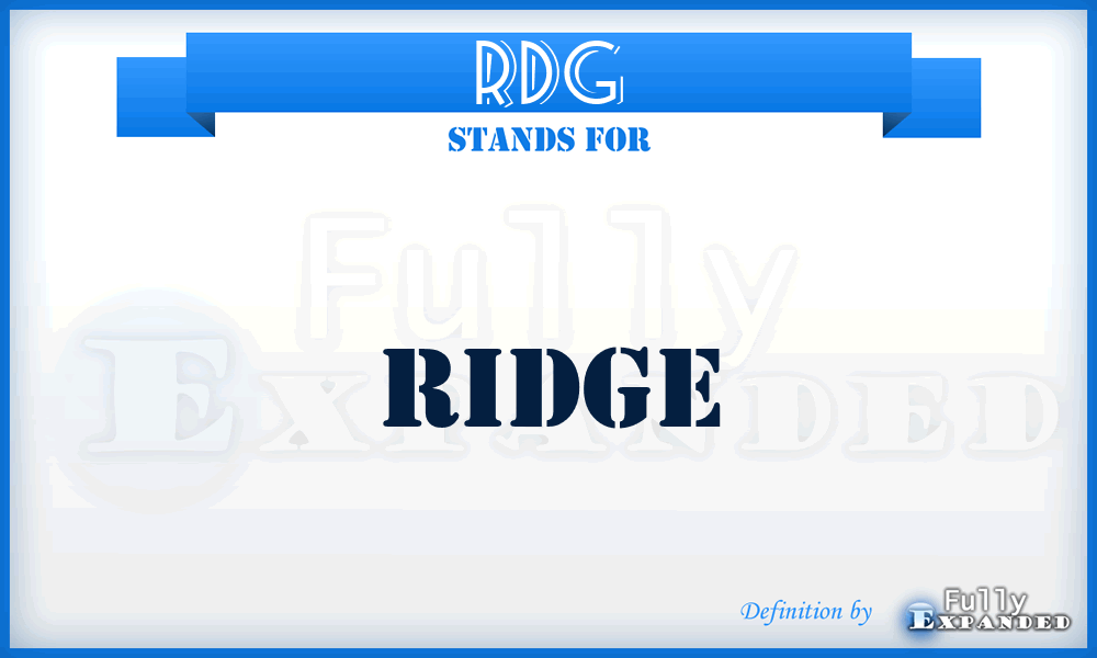 RDG - Ridge