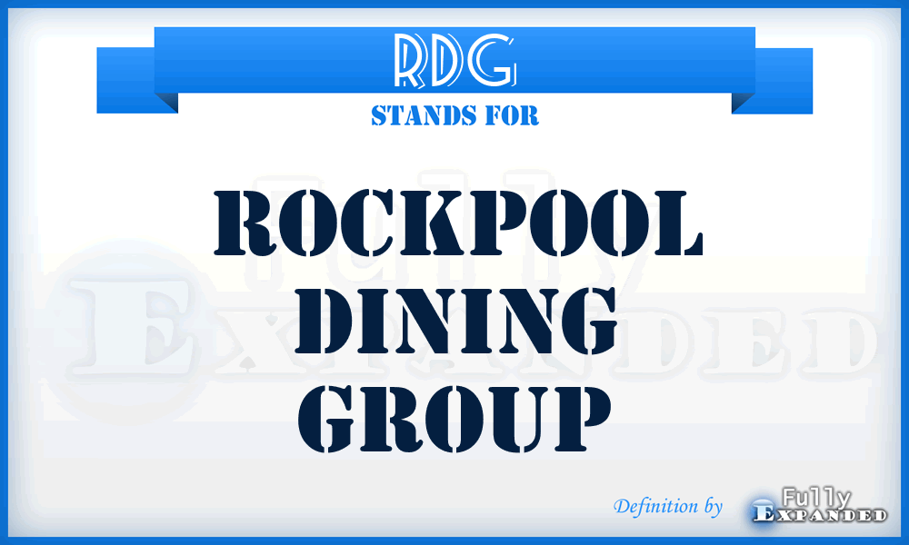 RDG - Rockpool Dining Group