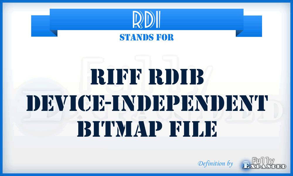RDI - RIFF RDIB Device-independent bitmap file