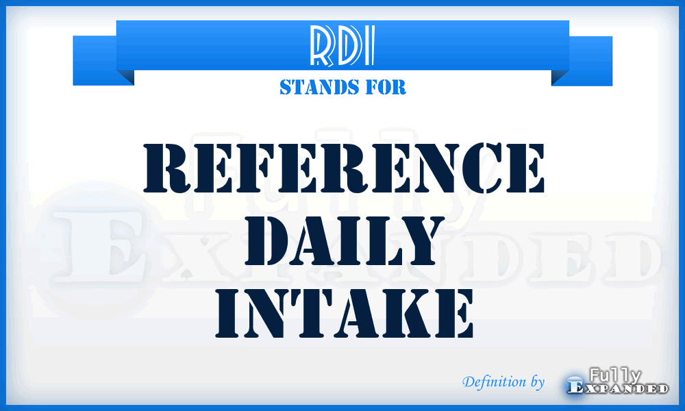 RDI - Reference Daily Intake