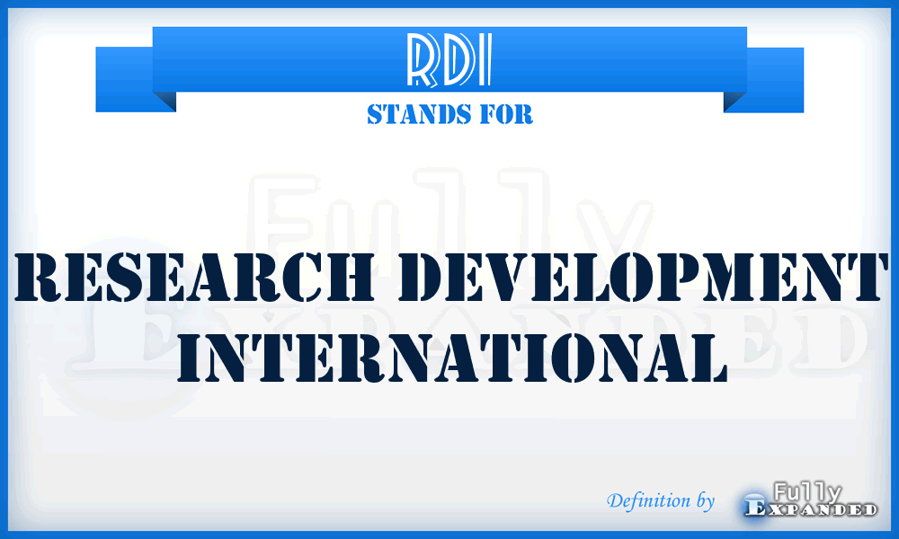 RDI - Research Development International