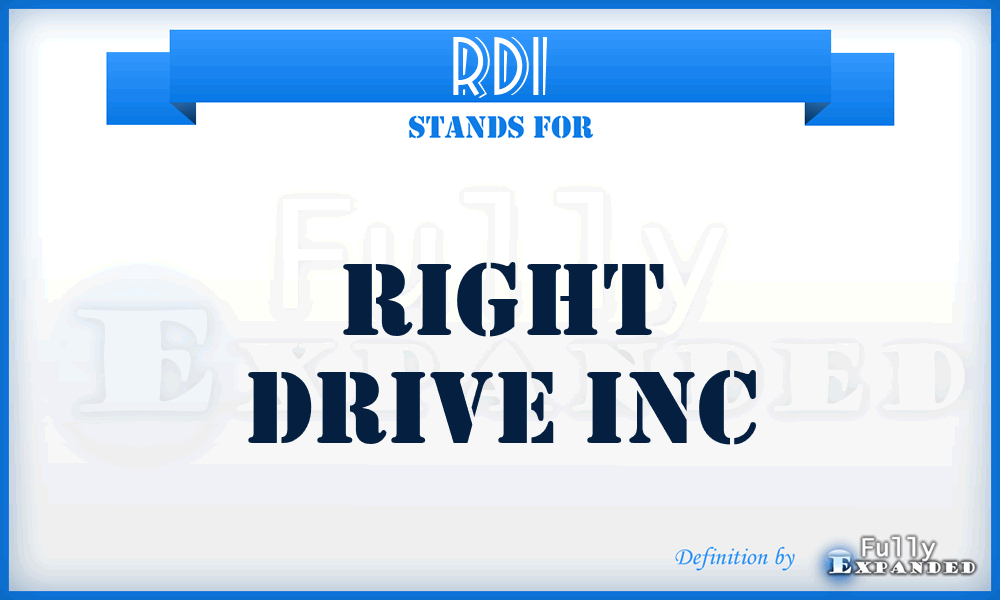 RDI - Right Drive Inc