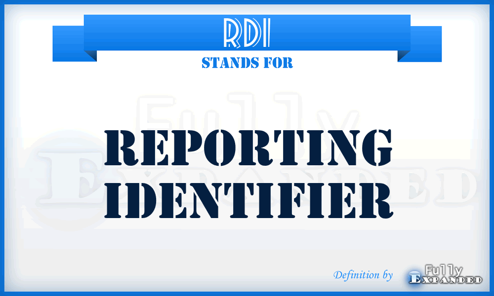 RDI - reporting identifier