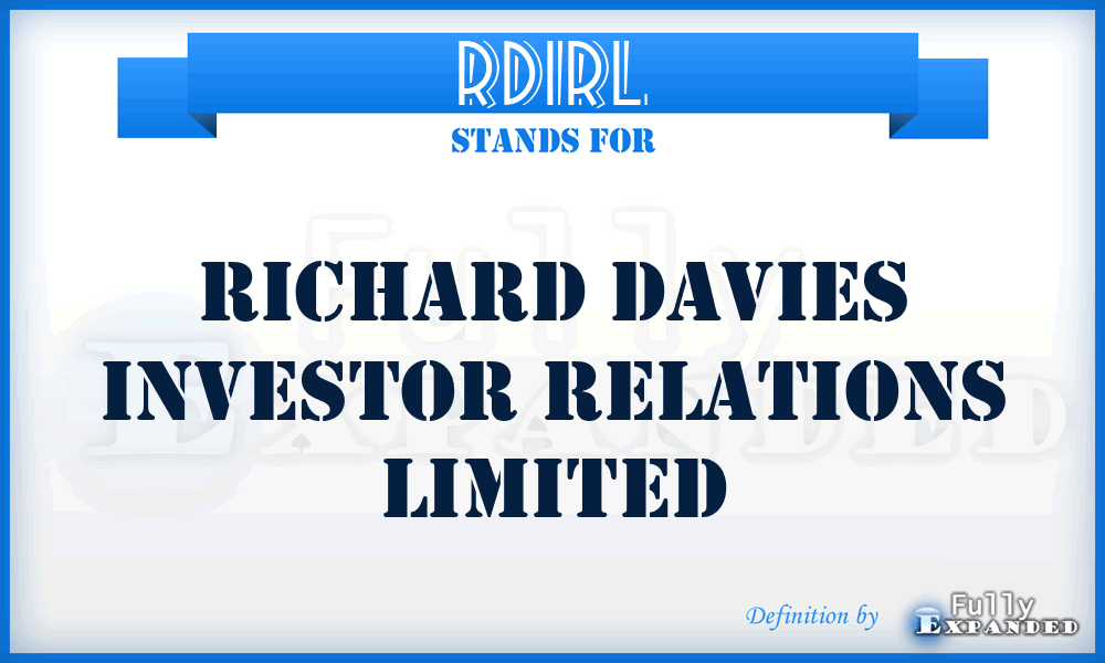 RDIRL - Richard Davies Investor Relations Limited