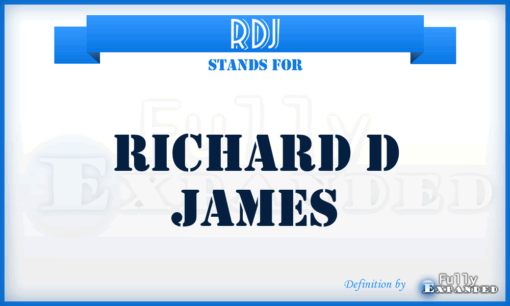 RDJ - Richard D James